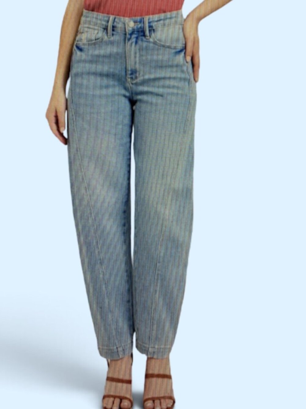 Judy Blue Hi Waist Side Panel Barrel Leg Jeans, Size:  14W, New With Tags